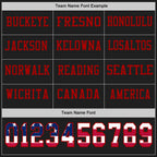 Custom Black USA Flag-Red Long Sleeve Authentic Football Jersey