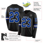 Custom Black Royal-White Long Sleeve Authentic Football Jersey