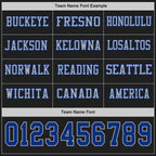 Custom Black Royal-Gray Long Sleeve Authentic Football Jersey