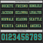 Custom Black Teal-Old Gold Long Sleeve Authentic Football Jersey