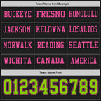 Custom Black Neon Green-Pink Long Sleeve Authentic Football Jersey