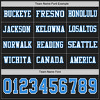 Custom Black Powder Blue-White Long Sleeve Authentic Football Jersey