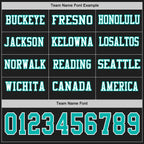 Custom Black Aqua-White Long Sleeve Authentic Football Jersey