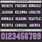 Custom Black Medium Purple-White Long Sleeve Authentic Football Jersey