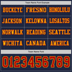 Custom Navy Red-Gold Long Sleeve Authentic Football Jersey