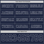 Custom Navy Gray Long Sleeve Authentic Football Jersey