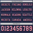 Custom Navy Medium Pink Long Sleeve Authentic Football Jersey