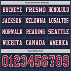 Custom Navy Cardinal-White Long Sleeve Authentic Football Jersey