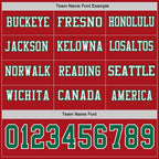 Custom Red Kelly Green-White Long Sleeve Authentic Football Jersey