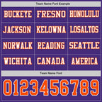 Custom Purple Orange-White Long Sleeve Authentic Football Jersey