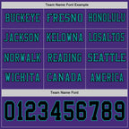 Custom Purple Black-Teal Long Sleeve Authentic Football Jersey