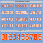 Custom Light Blue Orange-White Long Sleeve Authentic Football Jersey