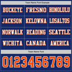 Custom Royal Orange-White Long Sleeve Authentic Football Jersey