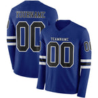 Custom Royal Black-White Long Sleeve Authentic Football Jersey