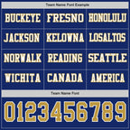 Custom Royal Old Gold-White Long Sleeve Authentic Football Jersey