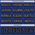 Custom Royal Black-Old Gold Long Sleeve Authentic Football Jersey