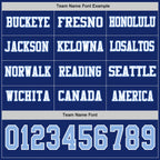 Custom Royal Light Blue-White Long Sleeve Authentic Football Jersey