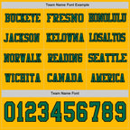 Custom Gold Kelly Green-Black Long Sleeve Authentic Football Jersey