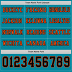 Custom Teal Black-Orange Long Sleeve Authentic Football Jersey