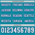 Custom Teal White-Purple Long Sleeve Authentic Football Jersey