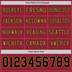 Custom Cardinal Black-Old Gold Long Sleeve Authentic Football Jersey