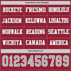 Custom Cardinal Gray-White Long Sleeve Authentic Football Jersey