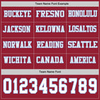 Custom Cardinal White-Light Blue Long Sleeve Authentic Football Jersey