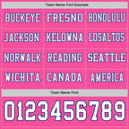 Custom Pink White-Royal Long Sleeve Authentic Football Jersey