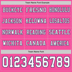 Custom Pink White-Navy Long Sleeve Authentic Football Jersey