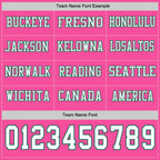 Custom Pink White=Kelly Green Long Sleeve Authentic Football Jersey