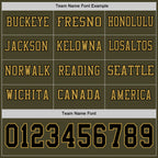 Custom Olive Black-Old Gold Long Sleeve Salute To Service Authentic Football Jersey