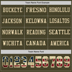 Custom Olive Vintage USA Flag-Cream Long Sleeve Salute To Service Authentic Football Jersey