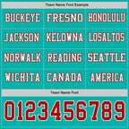 Custom Aqua Red-White Long Sleeve Authentic Football Jersey