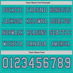 Custom Aqua Gray-Navy Long Sleeve Authentic Football Jersey