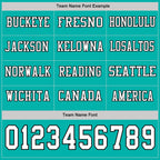 Custom Aqua White-Black Long Sleeve Authentic Football Jersey