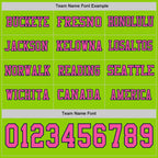 Custom Neon Green Pink-Navy Long Sleeve Authentic Football Jersey