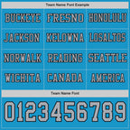 Custom Panther Blue Gray-Black Long Sleeve Authentic Football Jersey