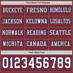 Custom Burgundy White-Navy Long Sleeve Authentic Football Jersey