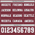 Custom Burgundy White-Gray Long Sleeve Authentic Football Jersey