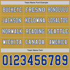 Custom Old Gold Royal-White Long Sleeve Authentic Football Jersey