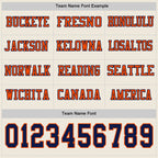 Custom Cream Navy-Orange Long Sleeve Authentic Football Jersey