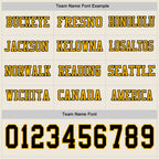 Custom Cream Black-Gold Long Sleeve Authentic Football Jersey