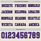 Custom Cream Purple-Black Long Sleeve Authentic Football Jersey