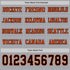 Custom Gray Black-Orange Long Sleeve Authentic Football Jersey