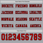 Custom Gray Red-Black Long Sleeve Authentic Football Jersey