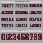 Custom Gray Crimson-Black Long Sleeve Authentic Football Jersey