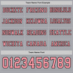Custom Gray Medium Pink-Black Long Sleeve Authentic Football Jersey