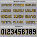 Custom Gray Black-Old Gold Long Sleeve Authentic Football Jersey
