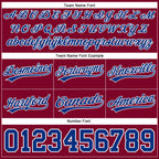 Custom Maroon Royal-White Authentic Throwback Basketball Shorts