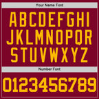 Custom Maroon Gold-White Authentic Throwback Basketball Jersey